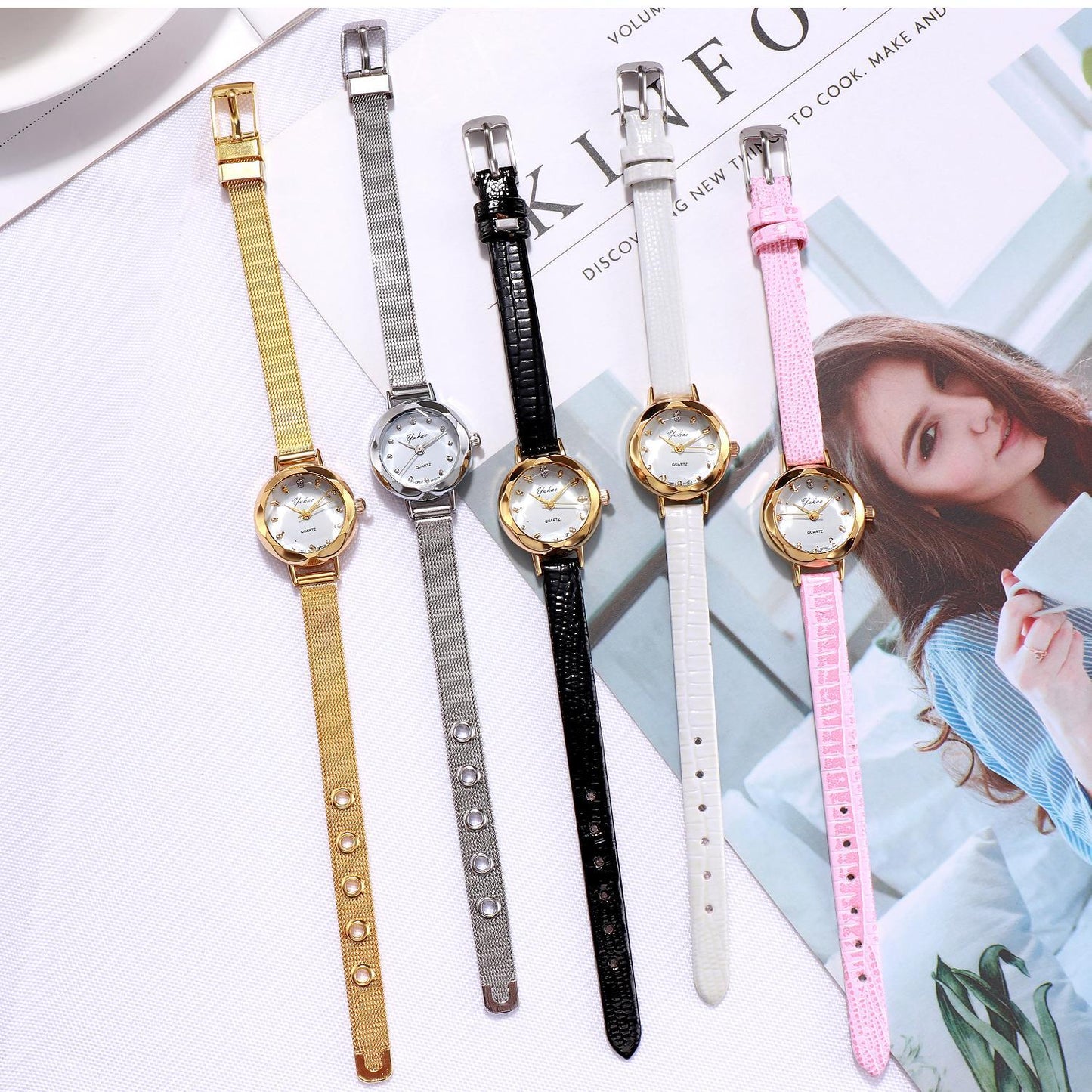 Fashion Mesh Strap Watch Fashion Casual Ladies Small Students - Amazhona 