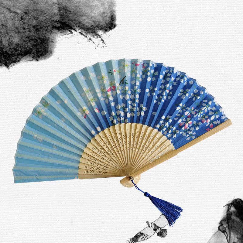 Folding Fan Bamboo Ancient Style Han Chinese Clothing Chinese Style Small Fan - Amazhona 