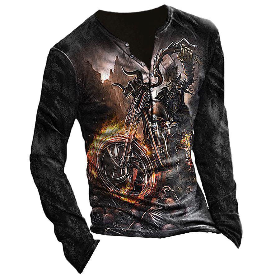 Printed Men's Street Long-sleeved Sports T-shirt - Amazhona 