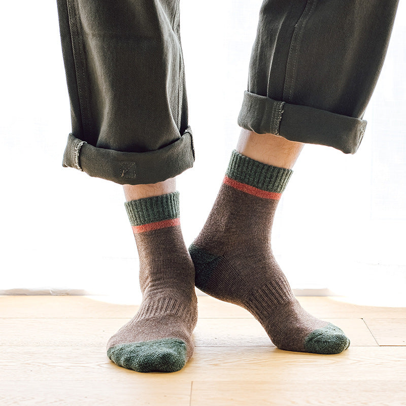 Men's Versatile Color Matching Medium Tube Socks - Amazhona 