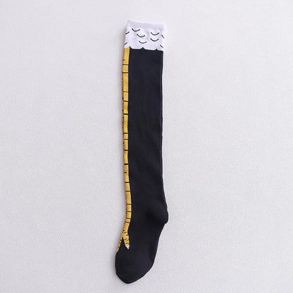 Funny Chicken Feet Socks Thin Over The Knee Long Socks - Amazhona 