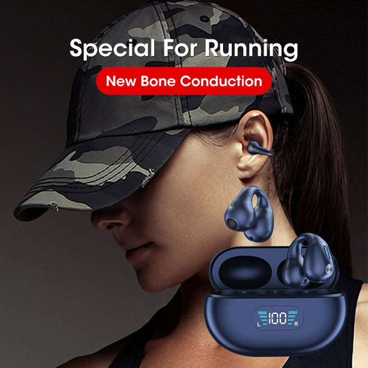 Bone Conduction Headphones TWS Earbuds Ear Clip Bluetooth 5.3 Touch Wireless Earphone In-Ear Bass HIFI Sports Headset - Amazhona 