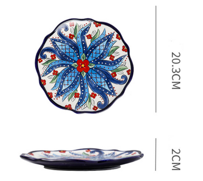 Underglaze Ceramic Tableware Bohemian Household Dishes - Amazhona 