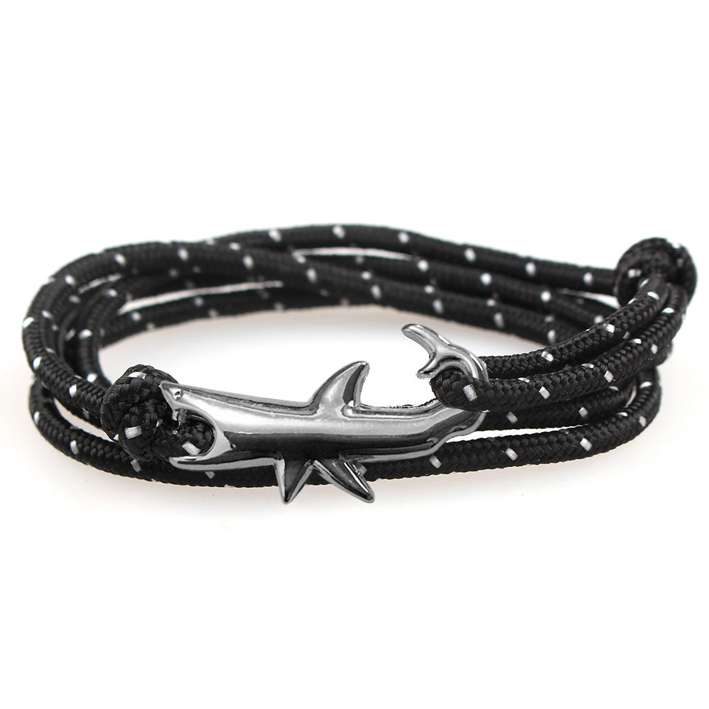 New Taobao AliExpress Hot Sale Vikings Miansai Style Shark Bracelet Gun Black Boat Anchor Fishhook - Amazhona 