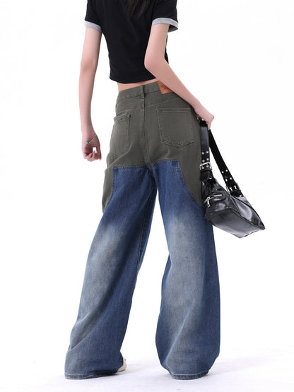 Men's And Women's Same Style American-style Distressed Heavy Industry Straight Casual Jeans Trousers