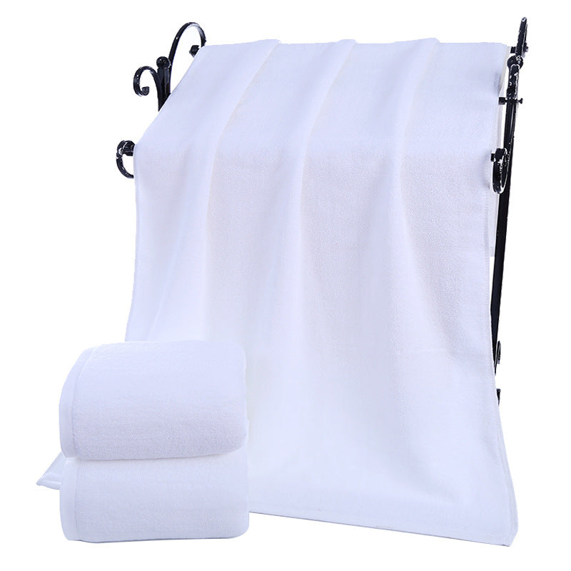 Bath Towel Cotton Adult Thickened And Increased Water-absorbing White - Amazhona 