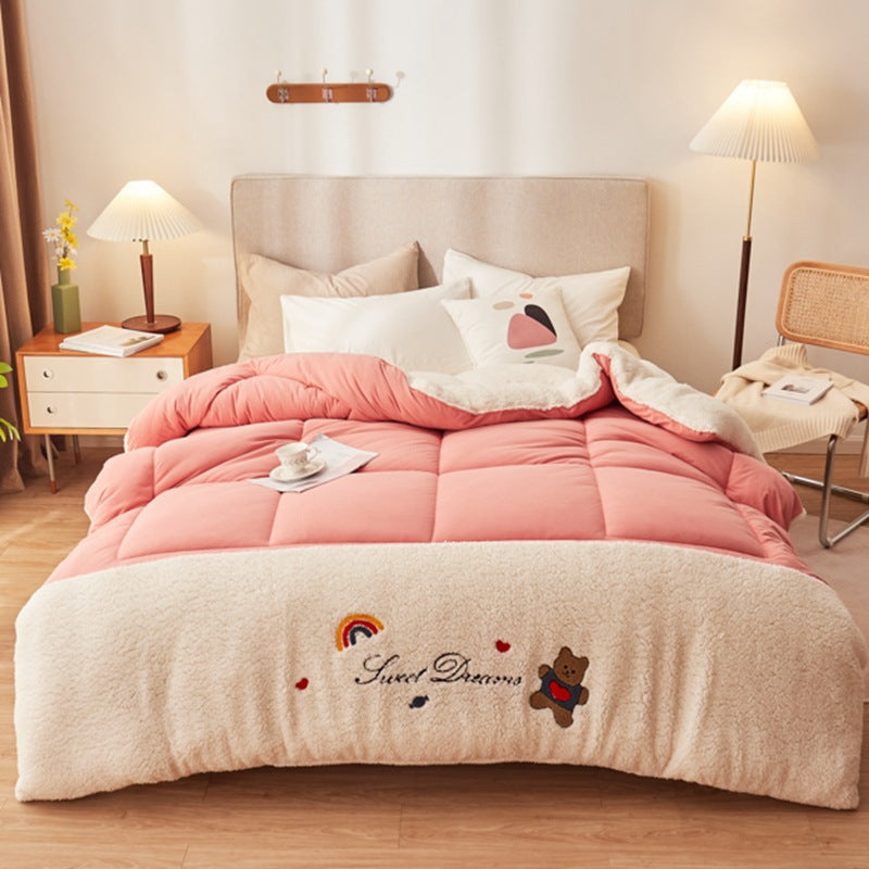 Lamb Velvet Quilt Winter Thickened Warm Core - Amazhona 