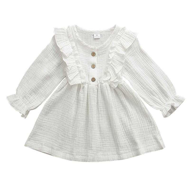 1-6Y Baby Girl Spring Dress With Ruffled Children - Amazhona 