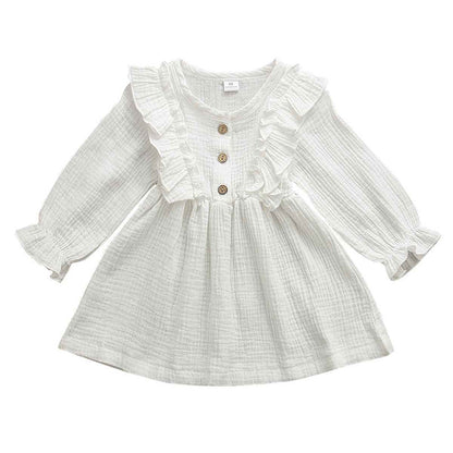 1-6Y Baby Girl Spring Dress With Ruffled Children - Amazhona 