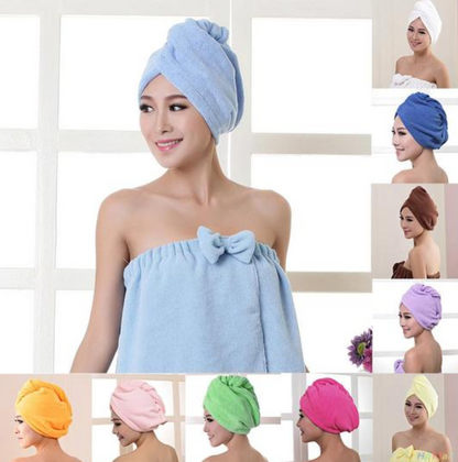 Women's Hair Dryer Cap, Absorbent Dry Hair Towel - Amazhona 