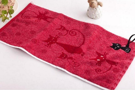 Tail Hook Cotton Cat Face Towel 25x50cm - Amazhona 