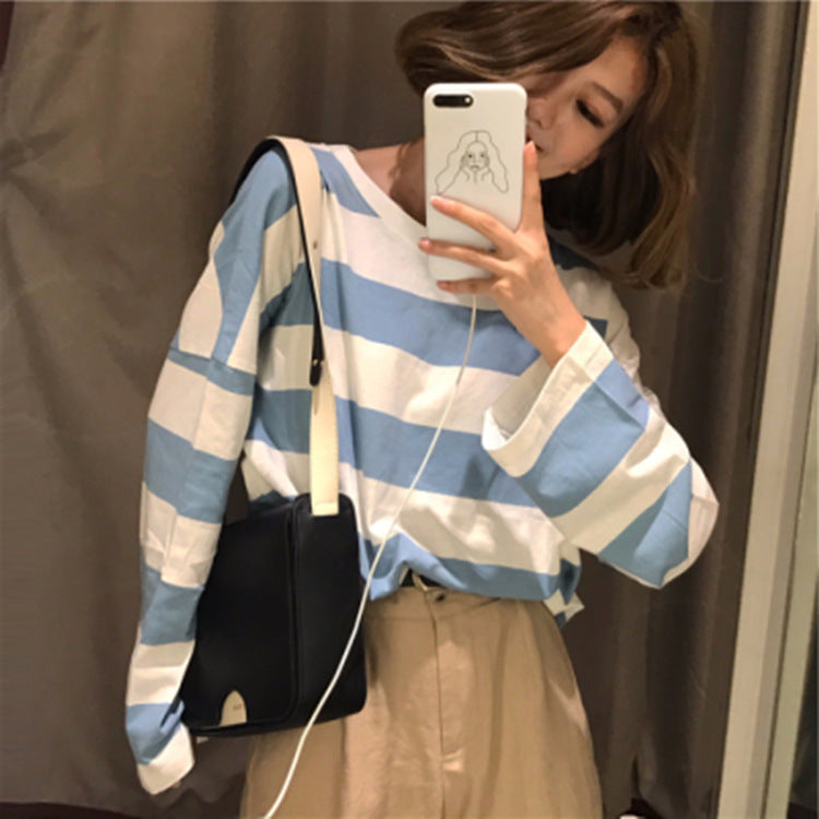 Striped long sleeve t-shirt autumn clothes - Amazhona 