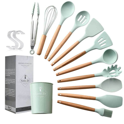 11 pcs non stick spatula kitchenware cooking set - Amazhona 