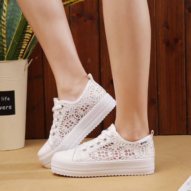 Lace mesh single shoes - Amazhona 