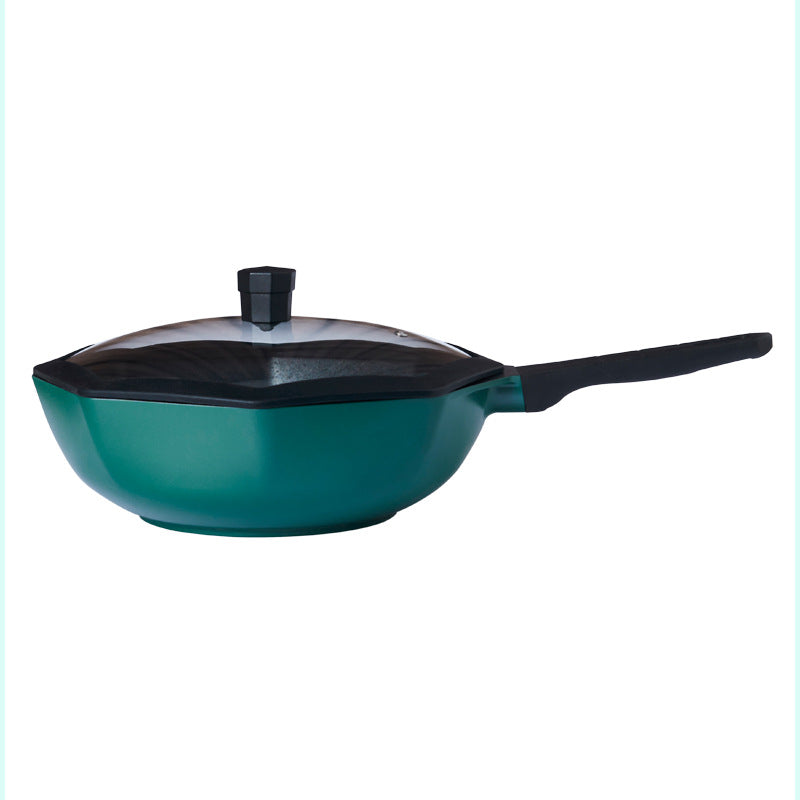 Star anise wok non-stick pan household pan wok gas stove - Amazhona 