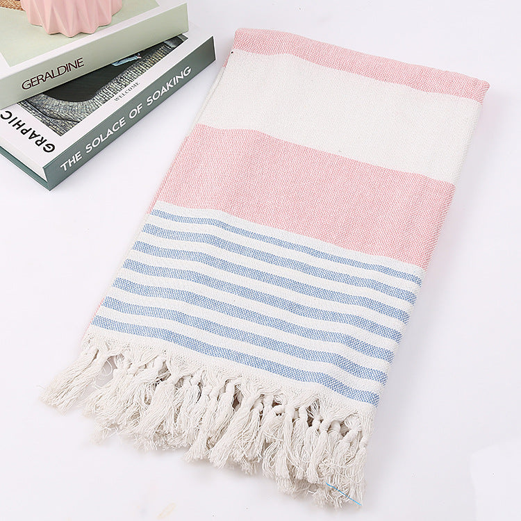 Cotton striped beach towel 100x180cm - Amazhona 