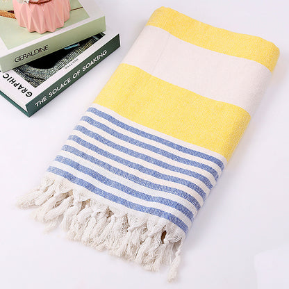 Cotton striped beach towel 100x180cm - Amazhona 