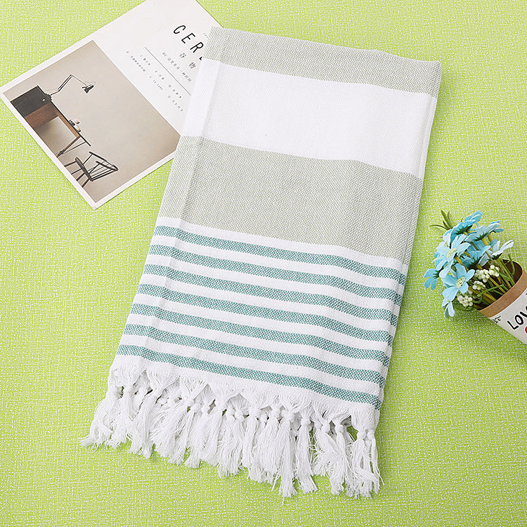 Cotton striped beach towel 100x180cm - Amazhona 