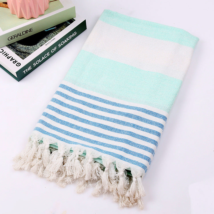 Cotton striped beach towel 100x180cm - Amazhona 