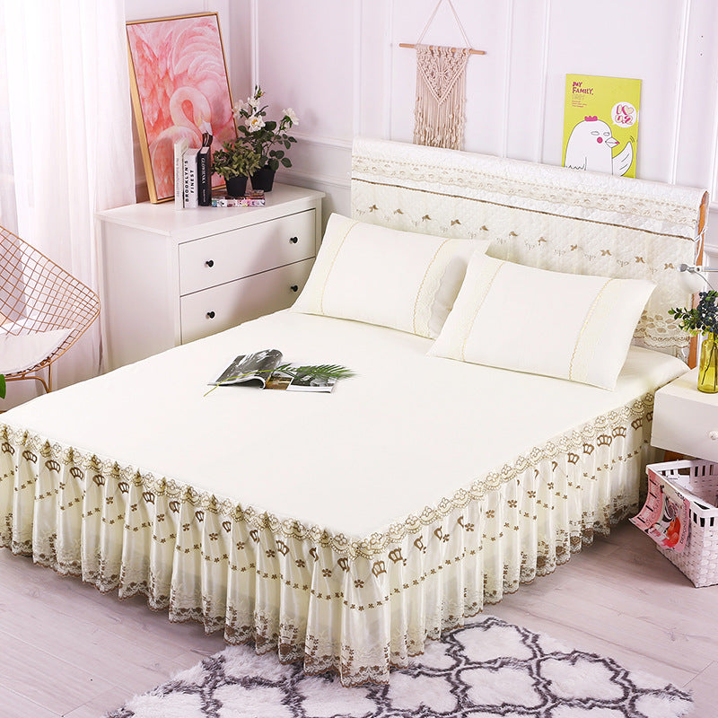 Lace bedspread lace bed skirt - Amazhona 