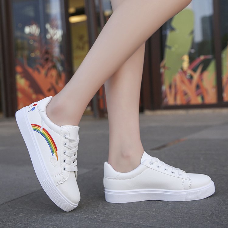 Rainbow white shoes women - Amazhona 