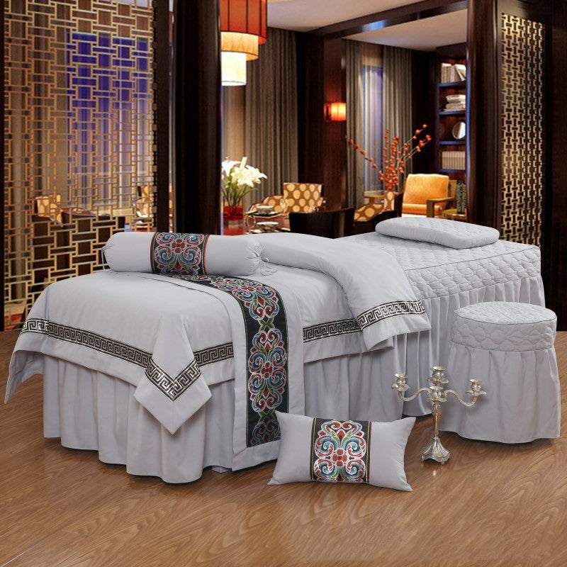 Four-piece high-end pure color beauty bedspread - Amazhona 