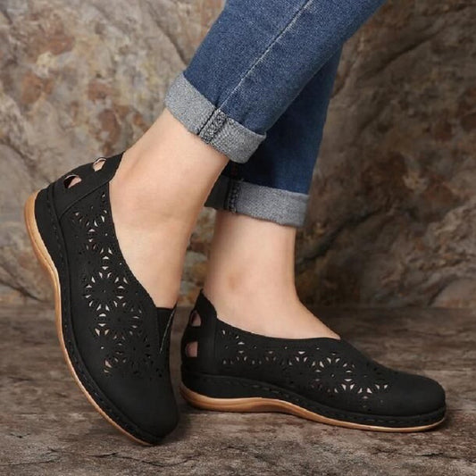 Hollow Wedge Heel Hot Selling Women's Single Shoes - Amazhona 