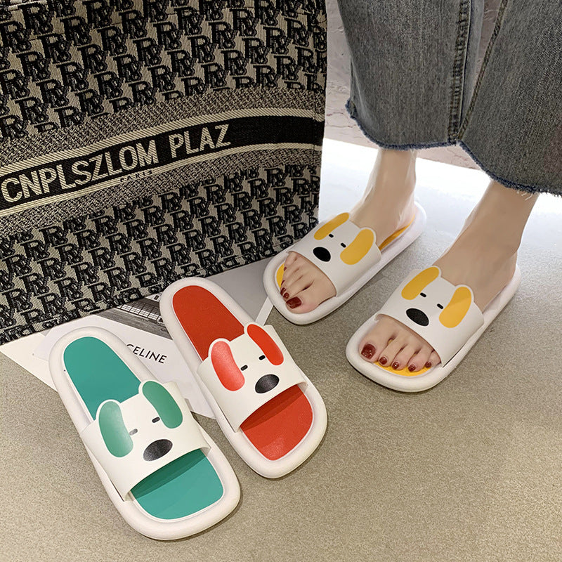 Doggie Non-Slip Pvc Cute Couple Slippers - Amazhona 