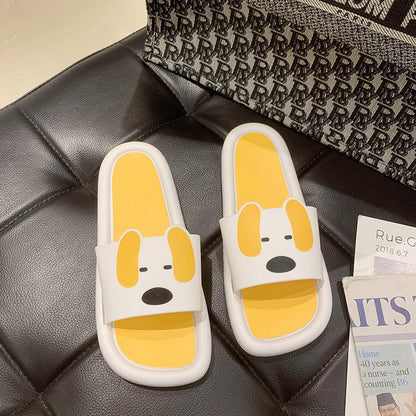 Doggie Non-Slip Pvc Cute Couple Slippers - Amazhona 