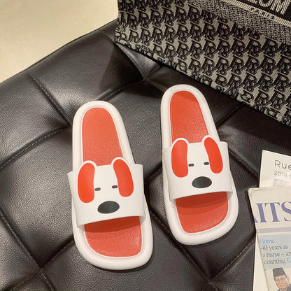 Doggie Non-Slip Pvc Cute Couple Slippers - Amazhona 