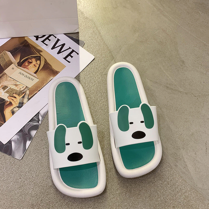 Doggie Non-Slip Pvc Cute Couple Slippers - Amazhona 