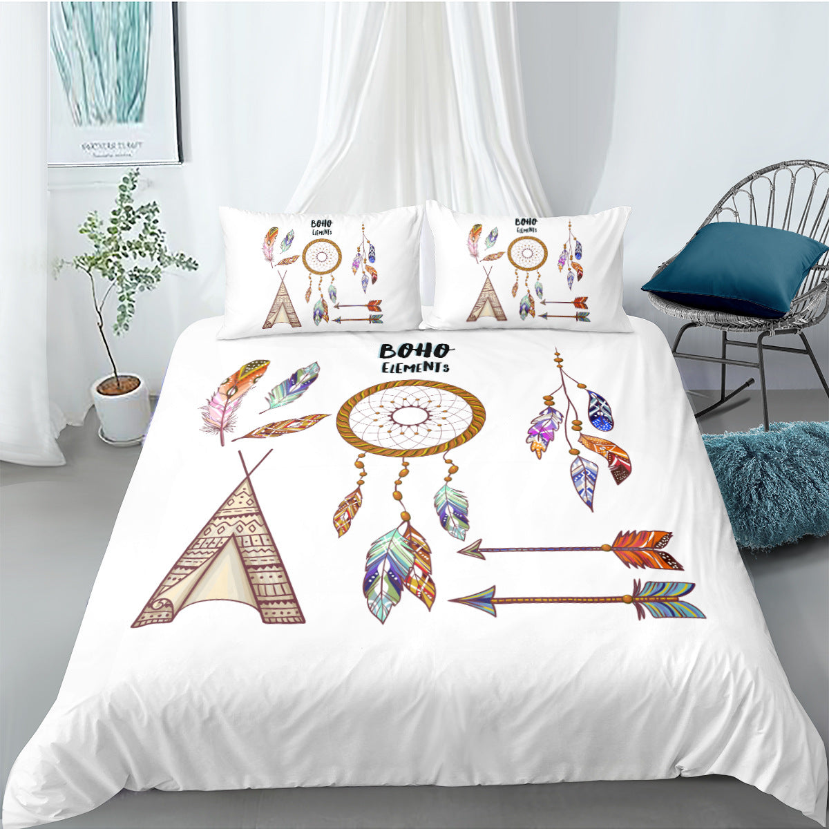 Digital Printing Quilt Cover Three-piece Foreign Trade Dream Catcher Series - Amazhona 