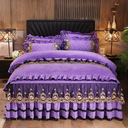 Lace Bedskirt Bedclothes Mattress Cover Bedspread Pillowcases Home Textiles - Amazhona 