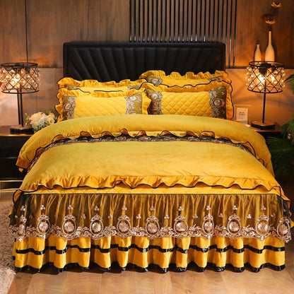 Lace Bedskirt Bedclothes Mattress Cover Bedspread Pillowcases Home Textiles - Amazhona 