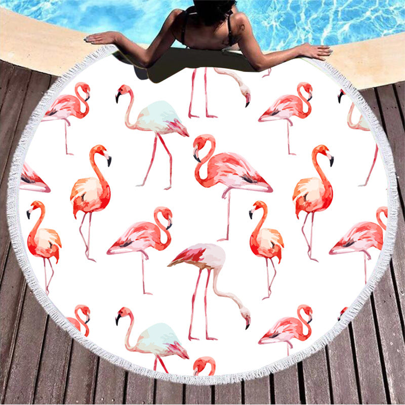 Round Printed Beach Towel - Amazhona 