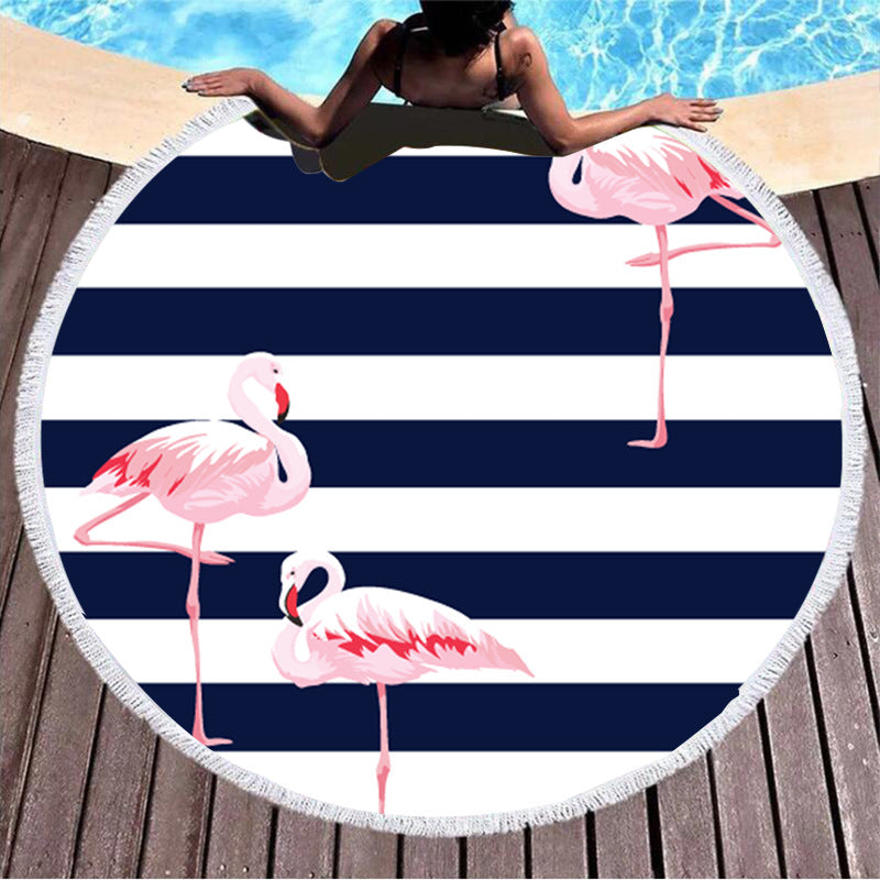 Round Printed Beach Towel - Amazhona 