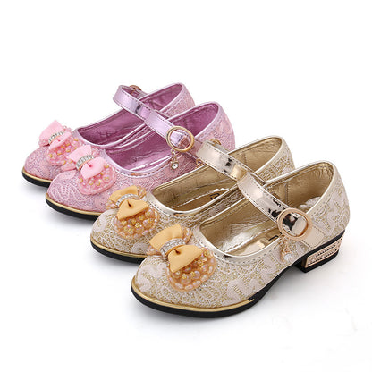 Korean Children's Leather Shoes Princess Shoes Peas Shoes - Amazhona 