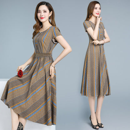 High End Broad Lady With Thin Waist And Foreign Style Chiffon Dress Summer Popular Small Skirt - Amazhona 