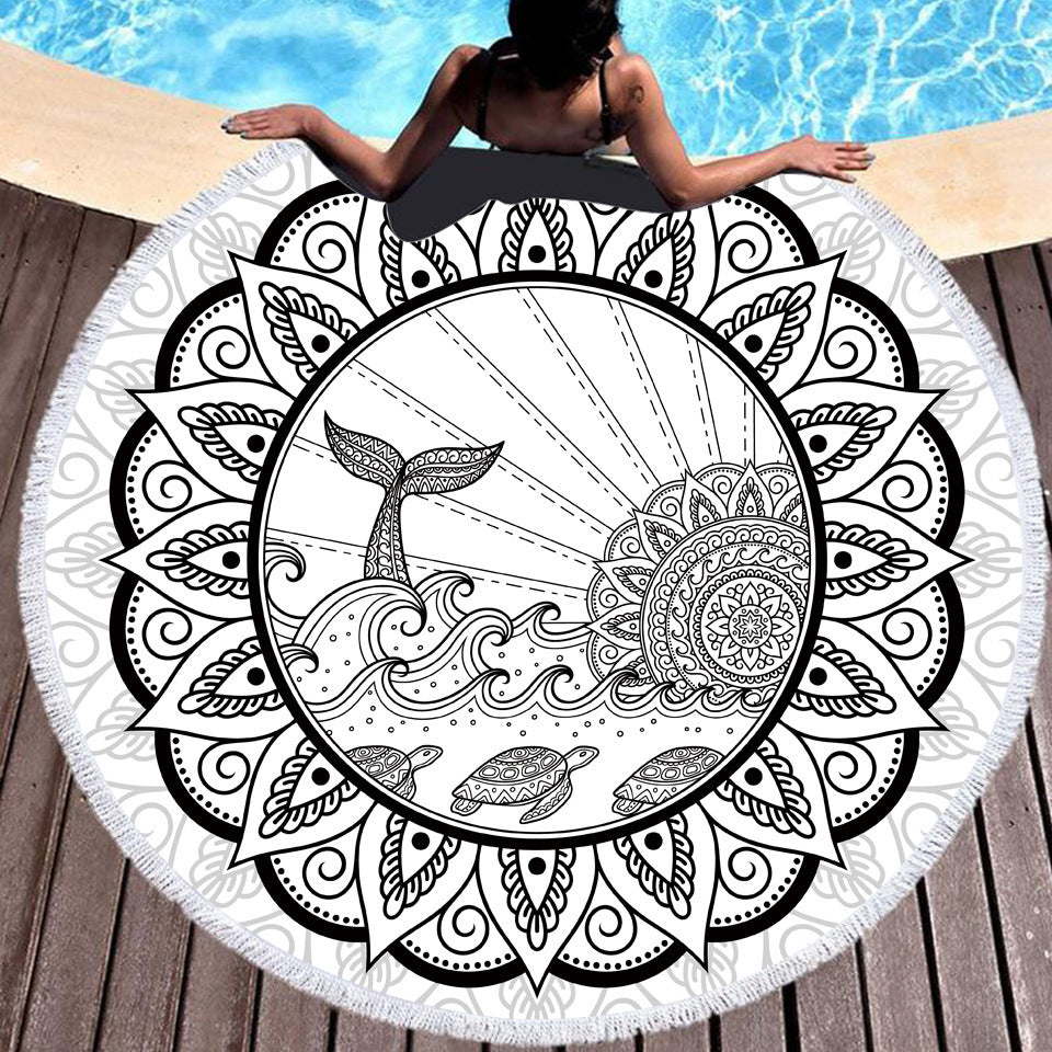 Tie-dye Colorful Digital Printing Microfiber Round Beach Towel - Amazhona 