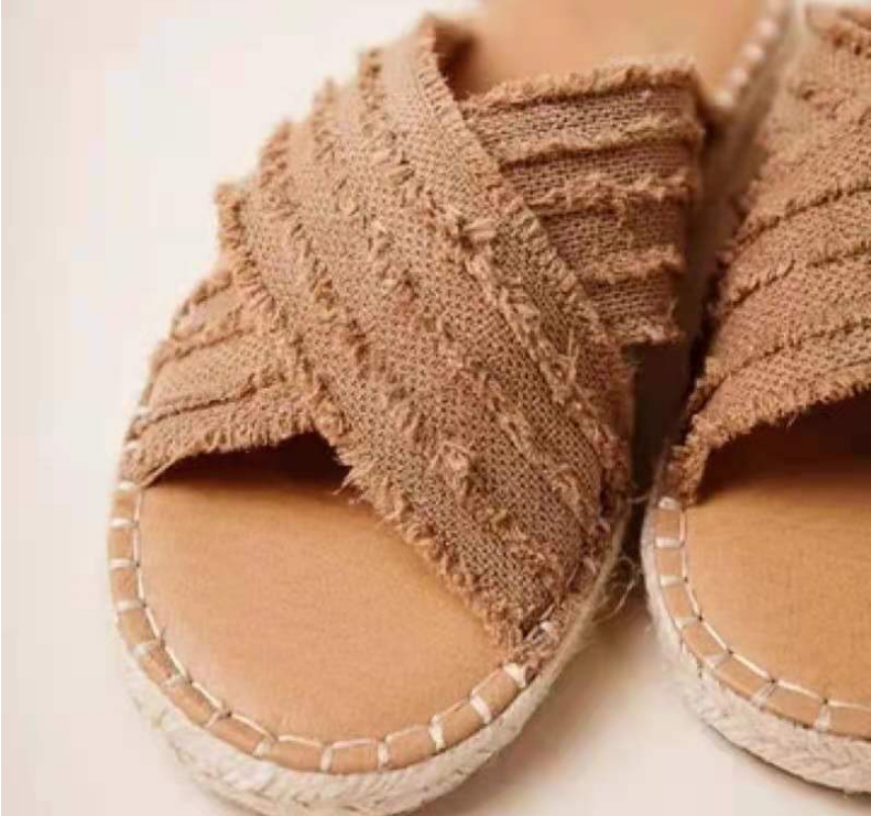 Flat Toe Tassel Plus Size Sandals Women One Word Flat Cross Slippers Women - Amazhona 