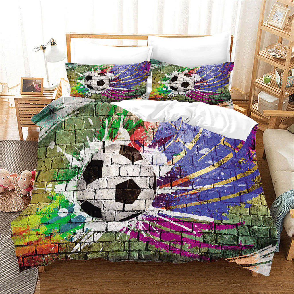 Sports Football Series Three-piece Bed - Amazhona 