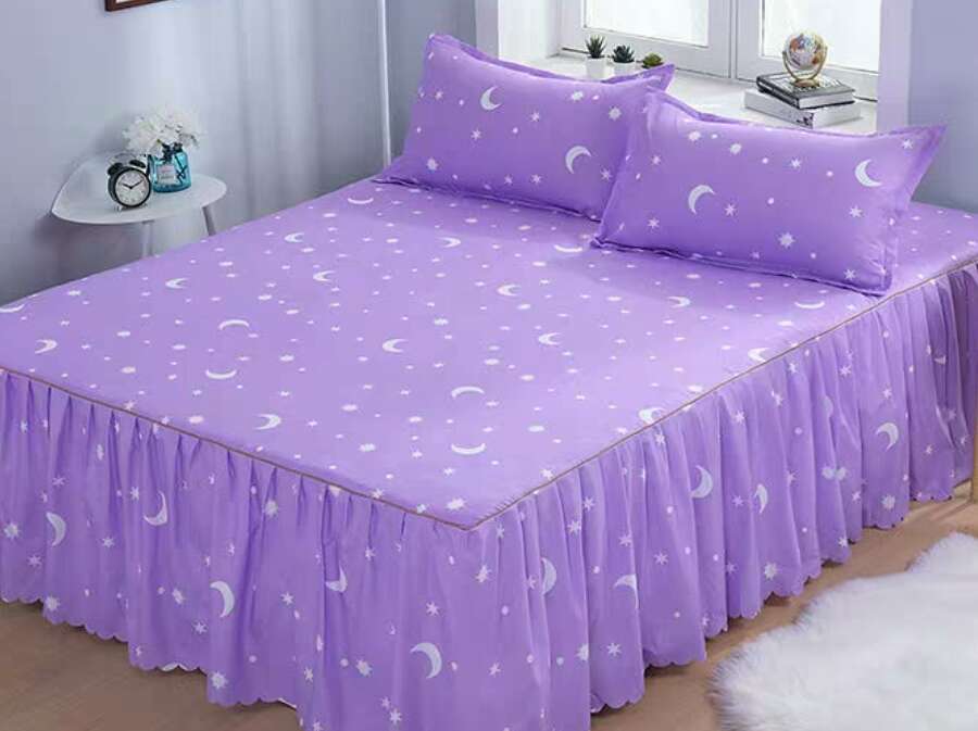 Bed Skirt Pillowcase 3 Woolly Bedsheet Bedding Set Bedspread - Amazhona 