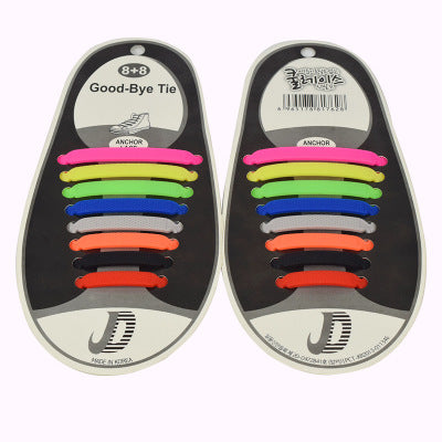 16pcs  Silicone Shoelaces Elastic Shoe Laces - Amazhona 