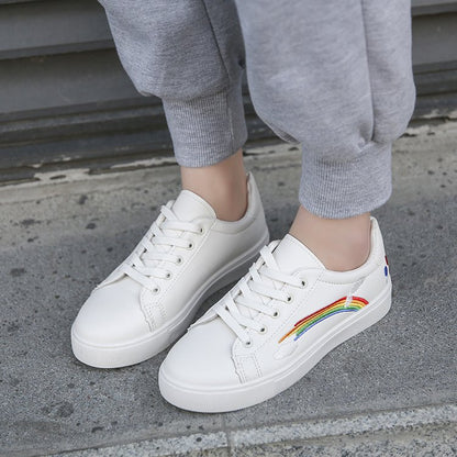 Rainbow white shoes women - Amazhona 