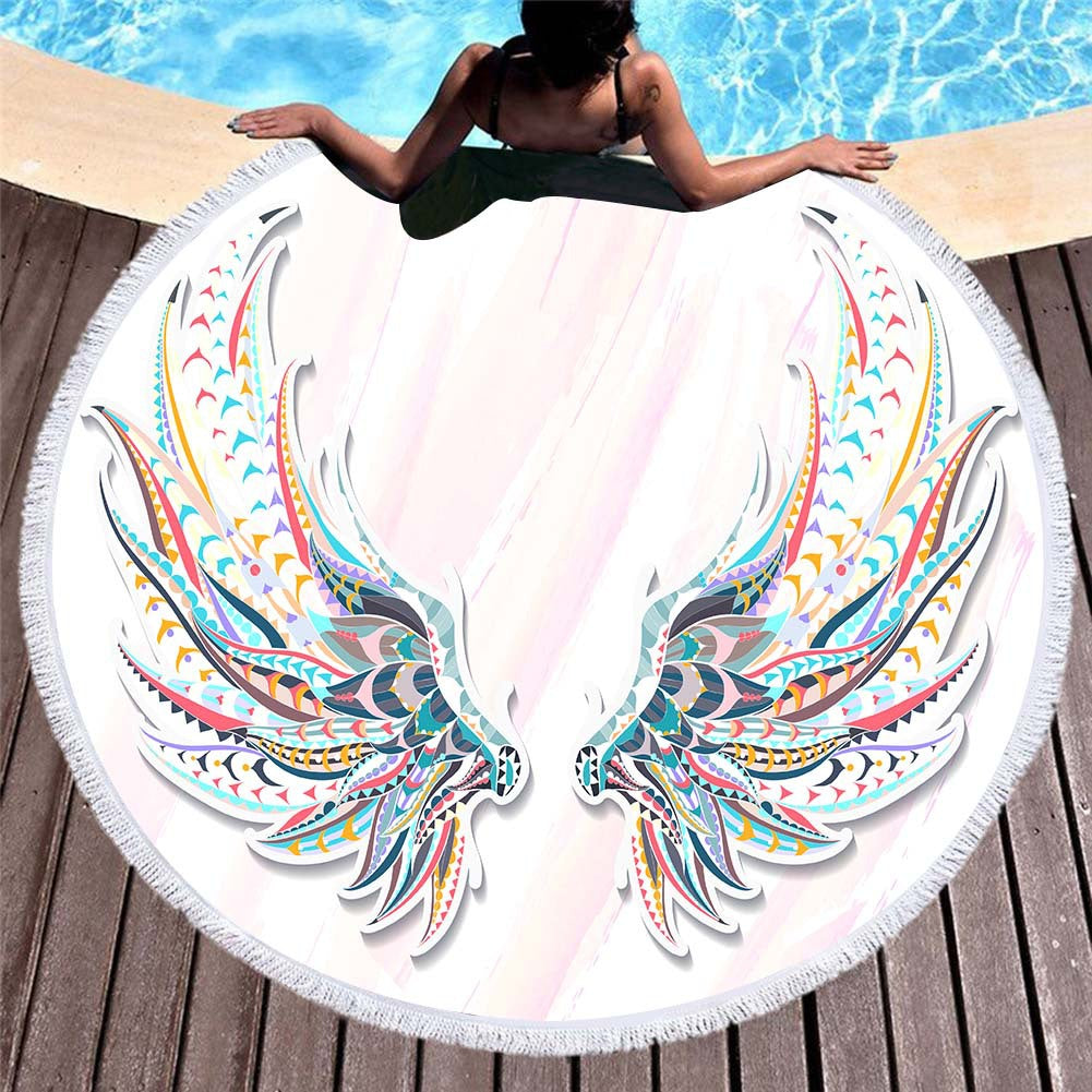 Round printed beach towel - Amazhona 