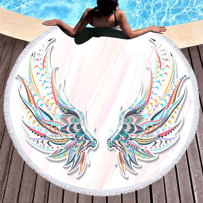 Round printed beach towel - Amazhona 