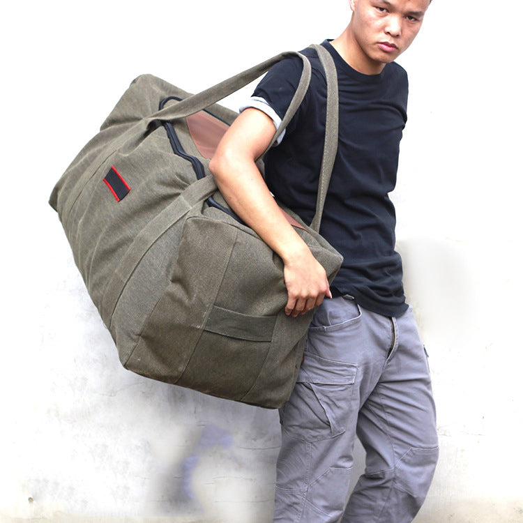 Large Capacity Canvas Hand Luggage Bag Travel Bag Men's Moving Big Bag - Amazhona 