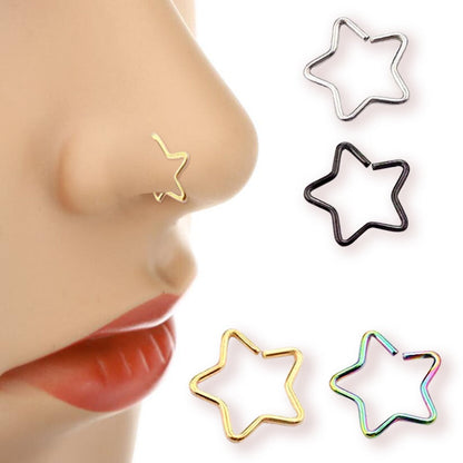 1Pc Stainless Steel Earrings Cartilage Tragus Daith Conch Lobe Ear Piercing Heart/Star Shaped Women Fashion Body Jewelry GIft - Amazhona 