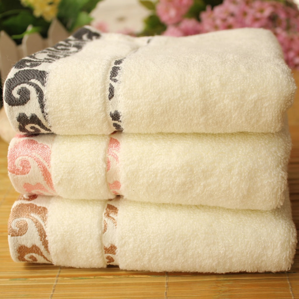 High quality pure cotton crepe-free jacquard Xiangyun thickening face towel - Amazhona 