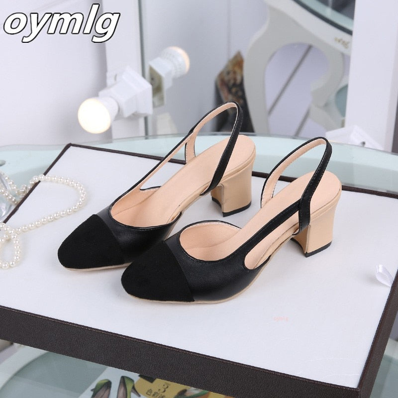 2020 Hot sale Summer Women Shoes Dress Shoes mid Heel Square head fashion Shoes Wedding party Sandals Casual Shoes women - Amazhona 